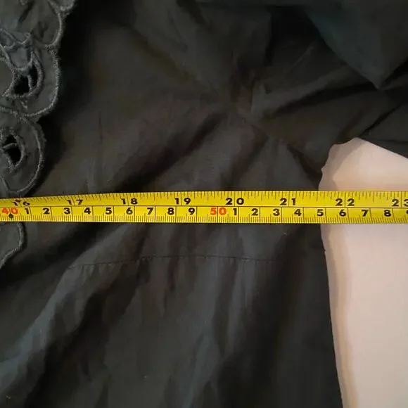 NWT Free People Maisie Cutwork Black Floral Embroidered Long Sleeve Blouse Small - Picture 9 of 11